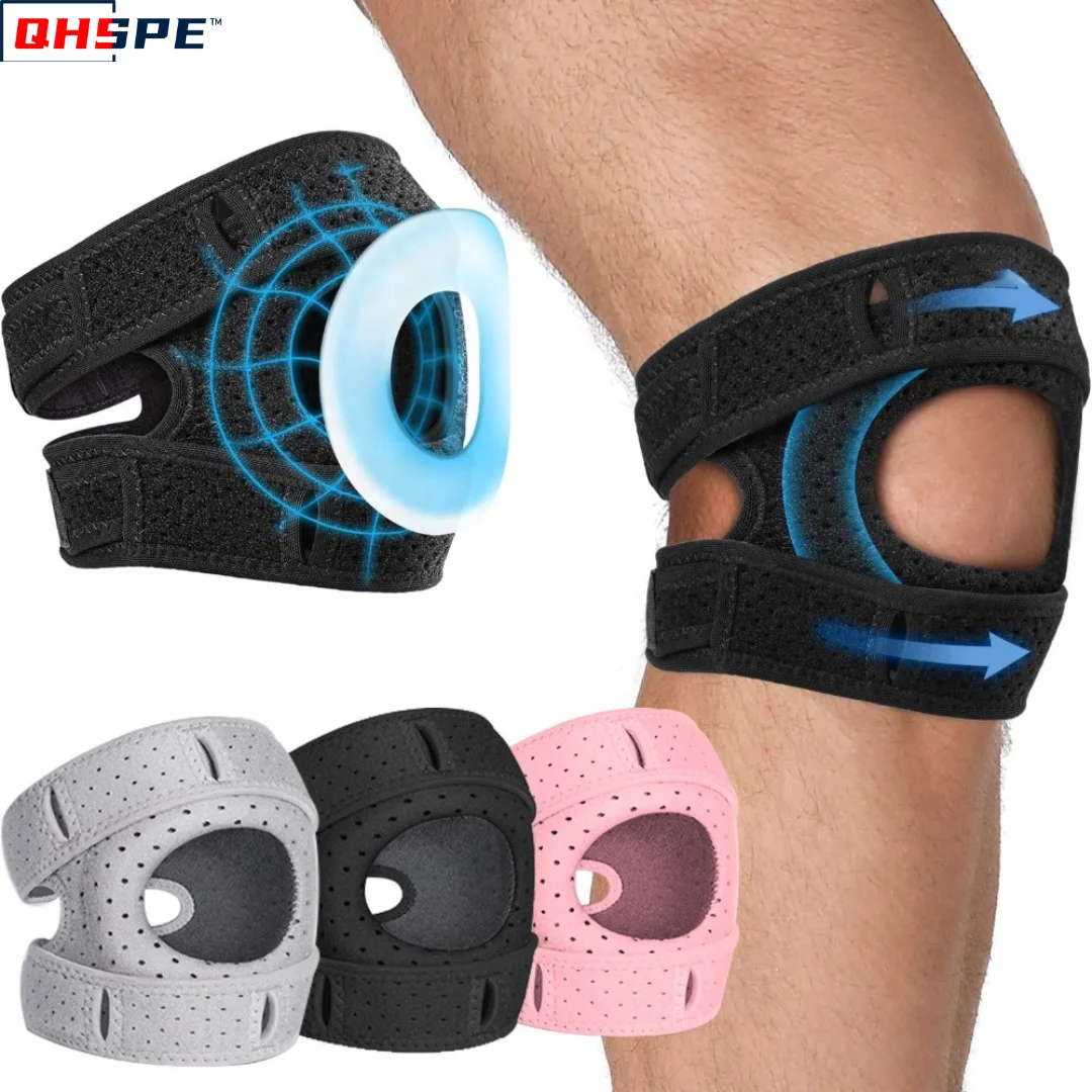

Sports knee pads male patella belt spring and summer silicone fitness running professional protection knee joints and light spot
