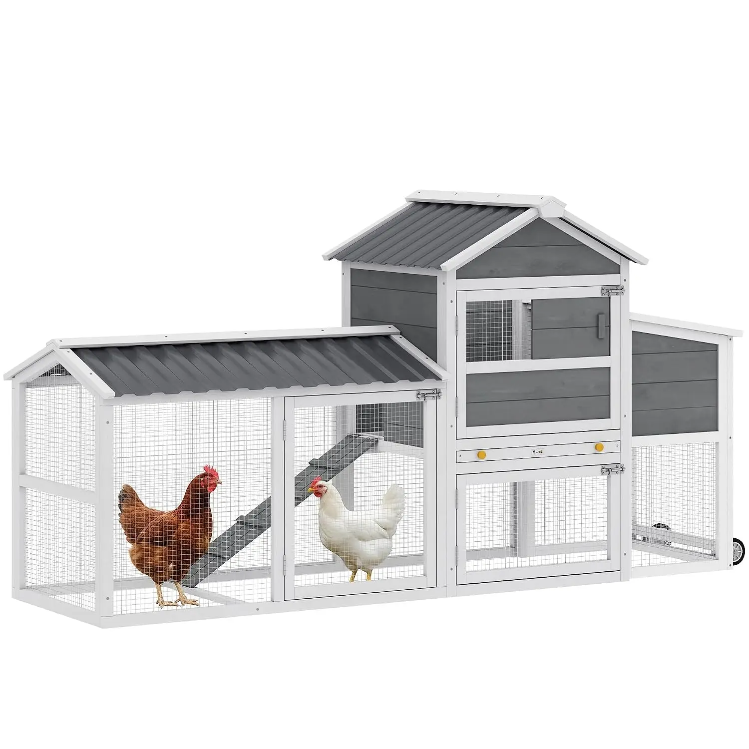 Mobile Chicken Coop with Run & Wheels for 2-3 Hens 80