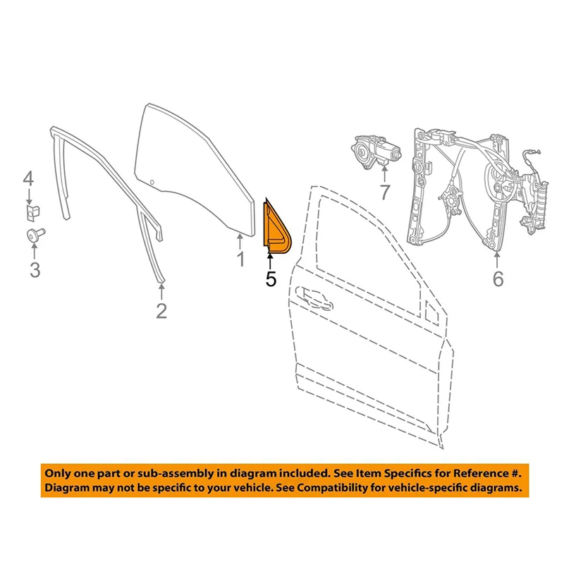 Left Front Side Door Corner Molding Trim Plate 68083131AD for 2012-2016 A Pillar Window Triangle Cover Panel