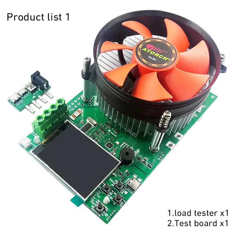 150W 4-draden batterijcapaciteitstester 2,4 inch TFT-kleurenscherm CNC-type elektronische belasting stroomontladingstester met EU-adapter