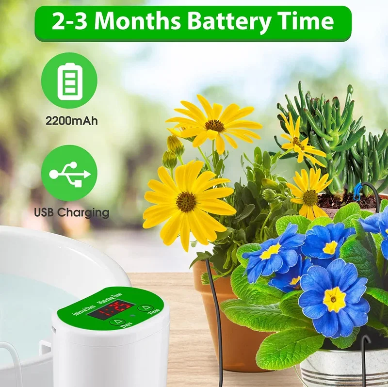 Pump Intelligent Drip Irrigation Water Pump Timer System Garden Watering Automatic Device Solar Energy Chargingpotted Plant view 3