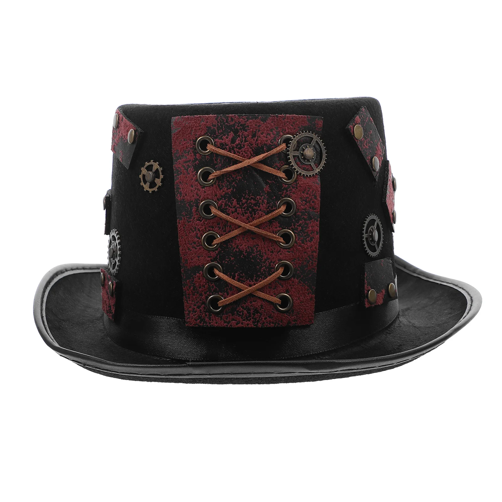 

Винтажная шляпа в стиле панк, готическая кепка в стиле стимпанк, красная веревка, украшение для косплея, карнавальная маскарадная шляпа для взрослых и мужчин