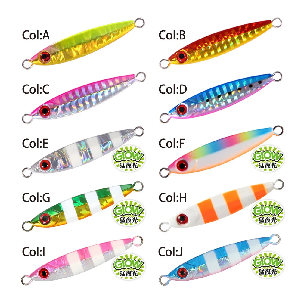 FSTK Micro Metal Jig Saltwater Fishing Lure 3g7g10g15g Offshore Casting Jigging Lures Spoon Artificial Hard Swimbaits with Hooks