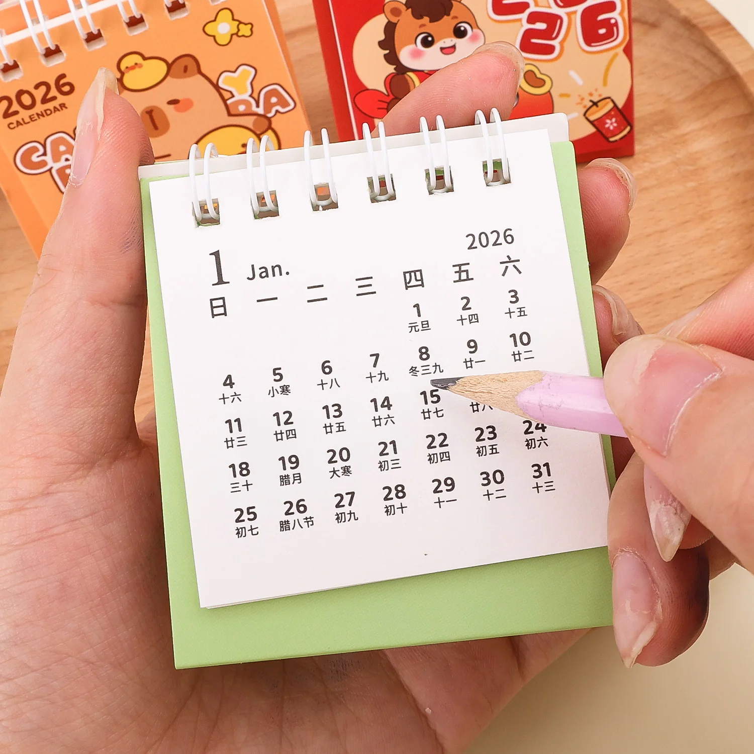 Mini 2026 Desk Calendar Daily Use Cute Decorative Month Table Decoration Student Standing Desktop Calendars Home Office Supplies
