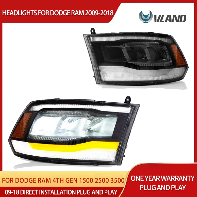 09-18 Ram 4e génération 1500 2500 3500 Vland LED réflexion bol phares