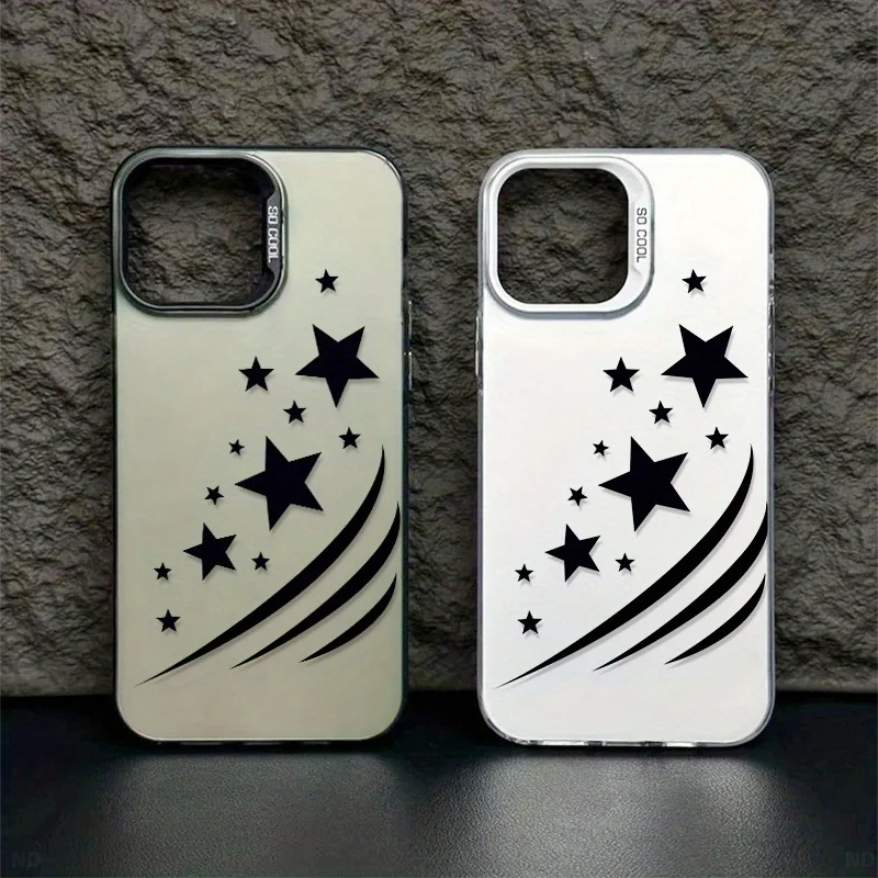 

Simple five-pointed star pattern mobile phone case suitable for iPhone 16 15 14 13 12 11 Pro/ Max /Plus shock-proof rear cover