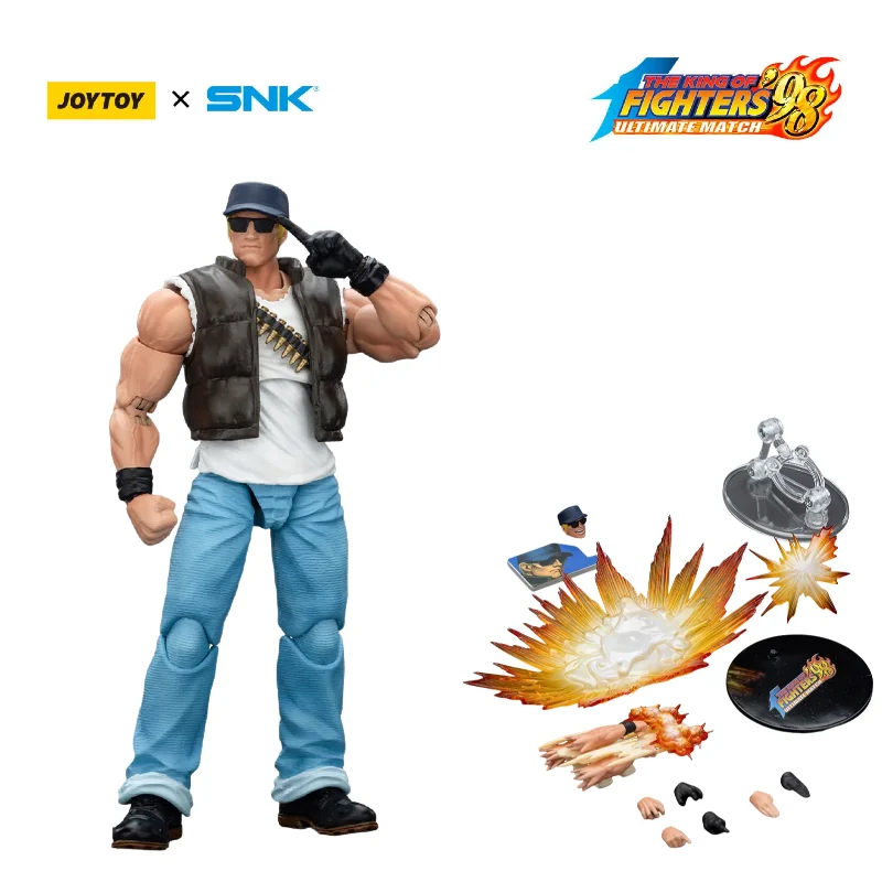 En Stock 1:18 JOYTOY SNK KOF '98UM Ikari Warriors Team Leona Heidern Ralf Jones Clark Still JT01703 Figura de Acción Modelo Anime