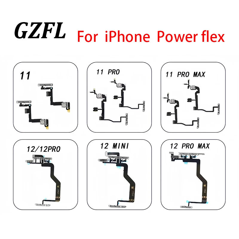 Power ON OFF Switch Control Key  For iPhone 11 12 11pro 11promax 12pro 12promax 12mini Replacement Repair Parts