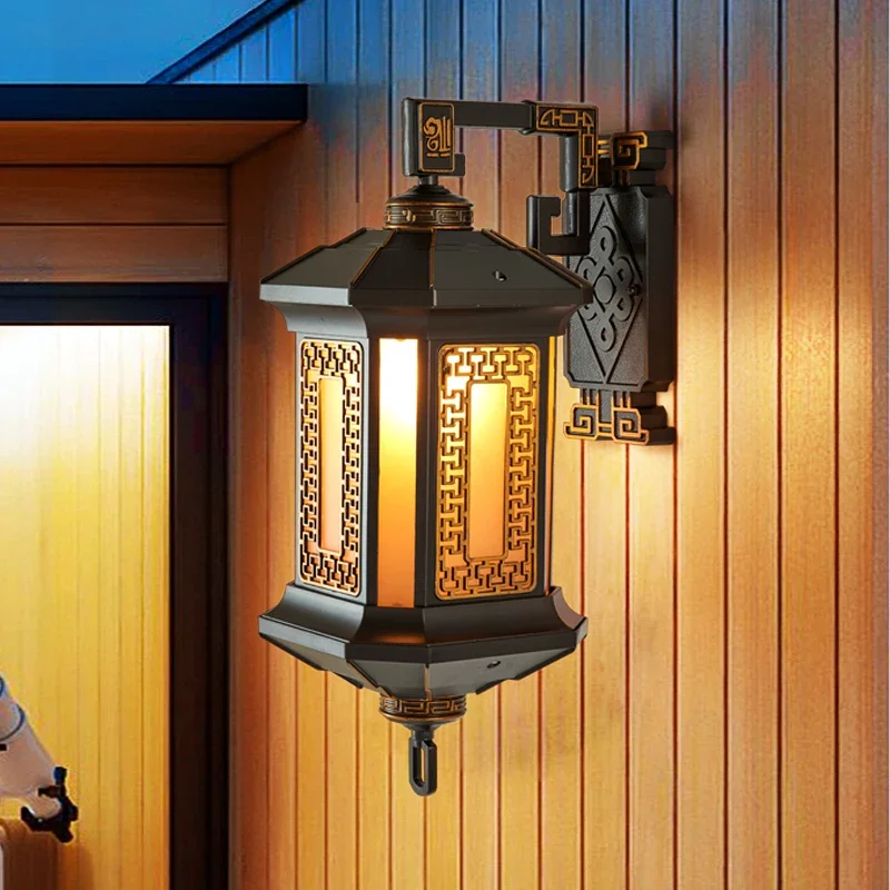 New Chinese style outdoor wall lamp waterproof courtyard lamp outdoor garden villa gate sun table lamp enclosure lamp