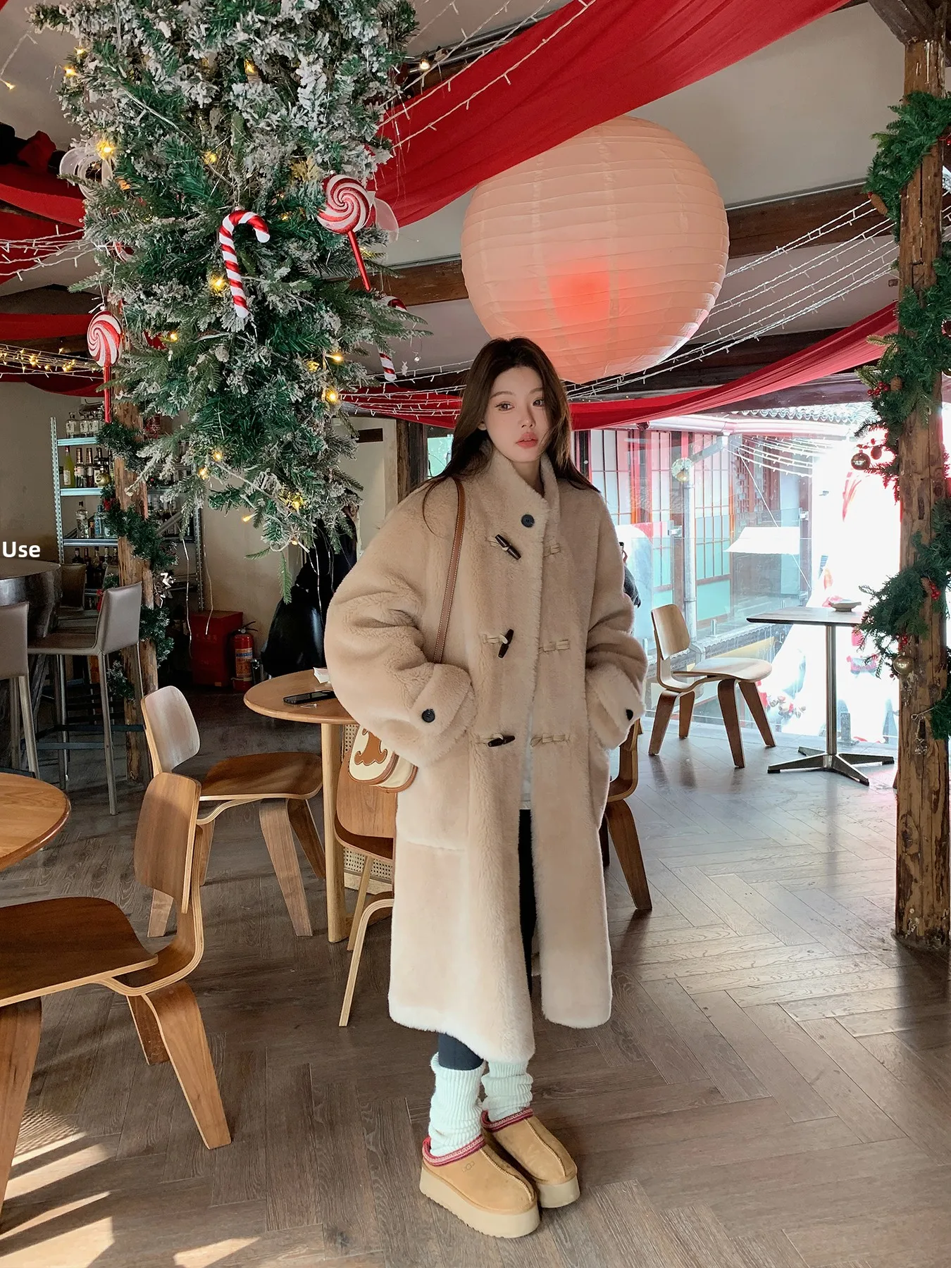 

Long r Stand Collar Australian 00 Lamb Fur Coat eepskin Women's Outerwear Ele Simple Sle Winter Coat