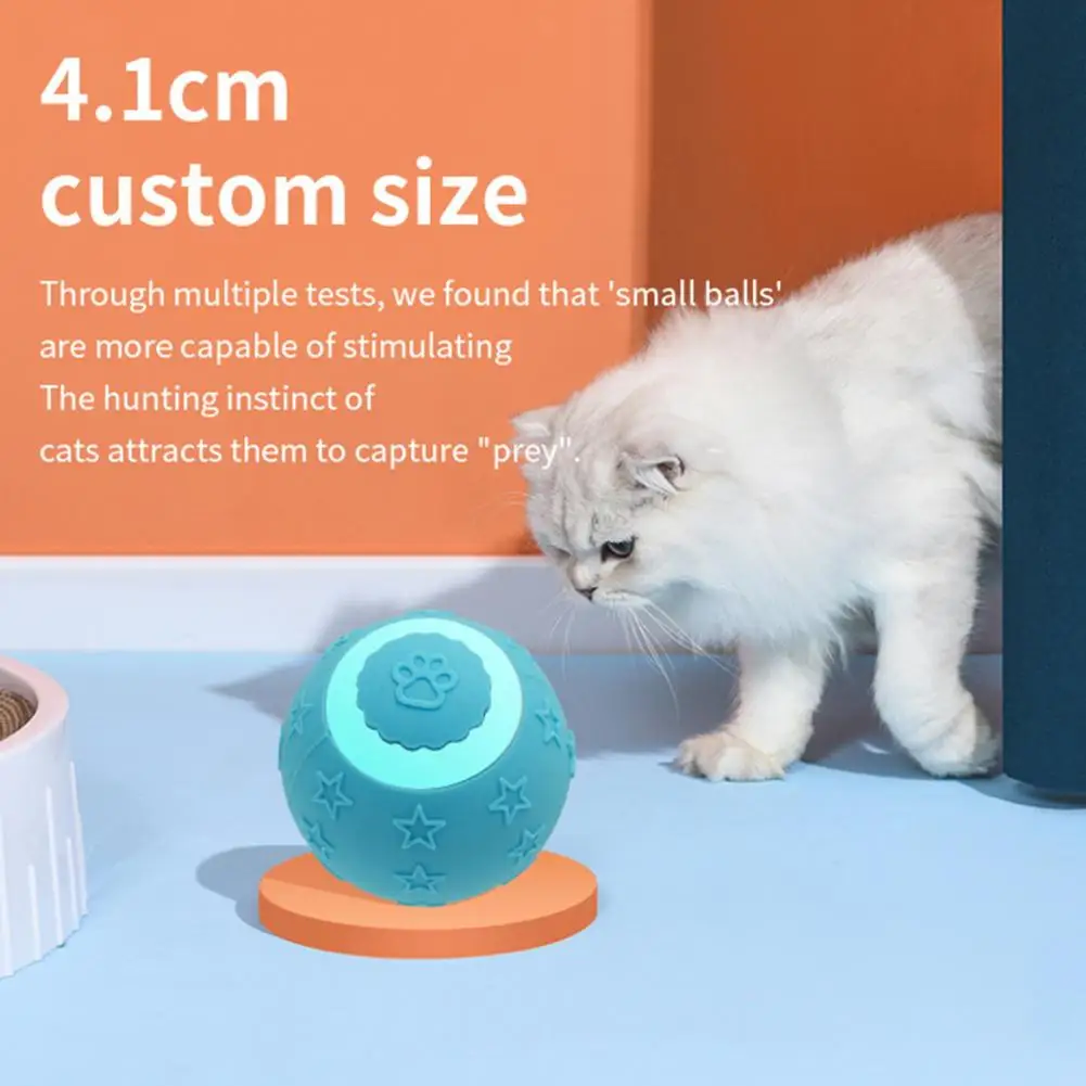 Cat Movement Stimulation Toy Cat Toy Ball with Sensor Technology for Active Hunting Play Flexible Rotation Vibration