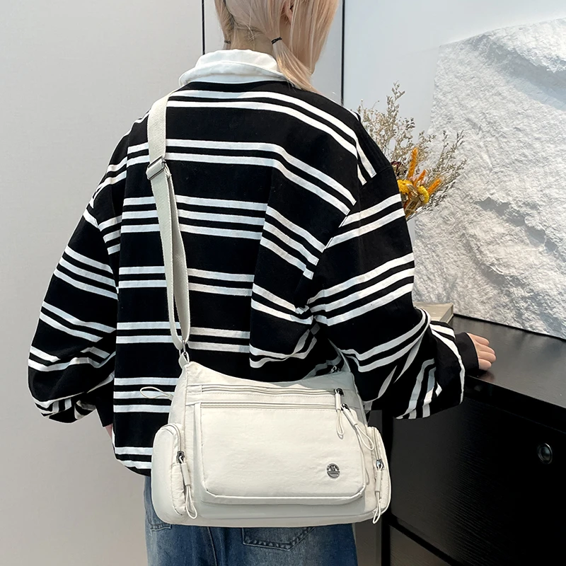 Modische Damen-Umhängetasche mit mehreren Fächern, leicht, geeignet für Einkaufen, Pendeln und den täglichen Gebrauch. – Detail 7