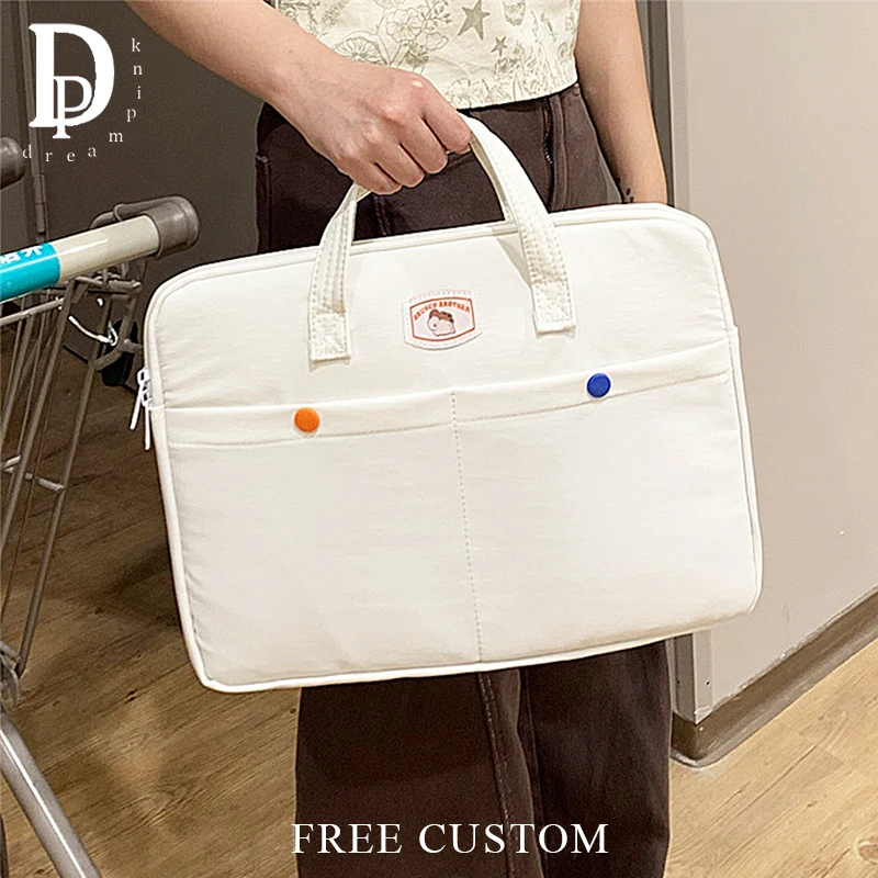 

Холщовая сумка для ноутбука большой емкости, студенческий милый щенок, 13-дюймовый портфель, деловой офисный ноутбук, компьютерная сумка, большая сумка для девочек
