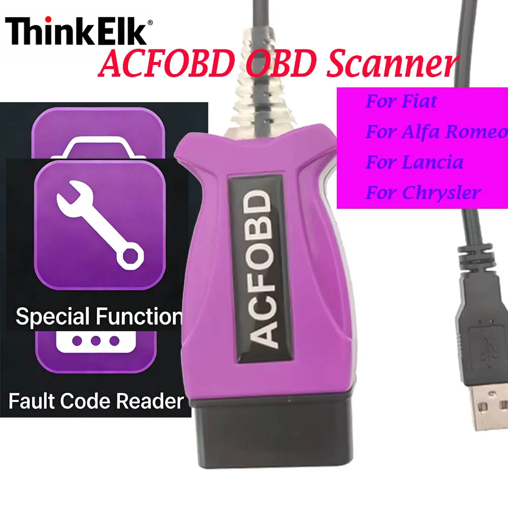 

OBD2 Diagnostic Tool ACFOBD System support for WIN7 ,WIN 10 32bit For1994-2021 for Chrysler/Dodge/Ram/Jeep 2005-2021