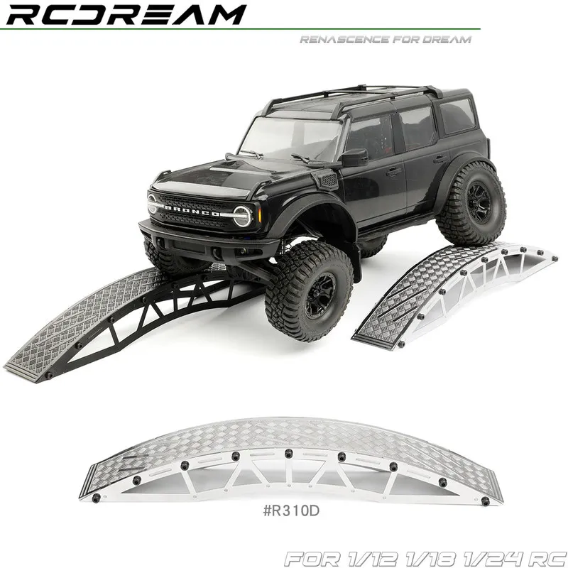 RCDream Rc Arch Bridge Simulation Roadblock Obstacle Anti Slip Metal For 1/12 1/18 1/24 Scx30 Rc Crawler Off Road Course