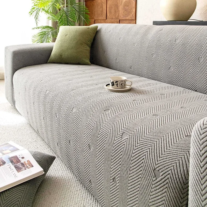 Stretch Sofa Slipcover Solid Color Sofa Couch Cover Soft Non-slip Dustproof Furniture Protector for Living Room Home Decor