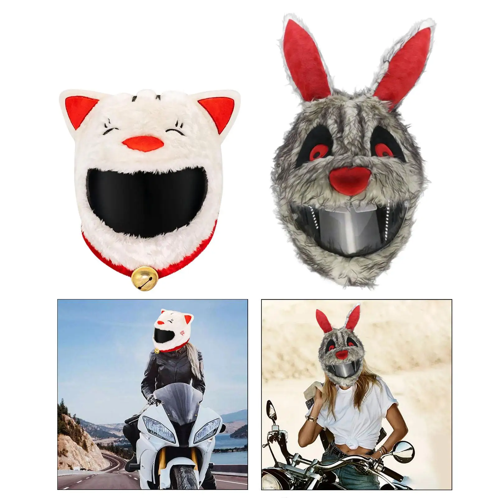 

Christmas Motorcycle Helmets Cover Outdoor Women Men Dust Cap Full Face Helmets Protective Cover Full Face Christmas Hat Decor