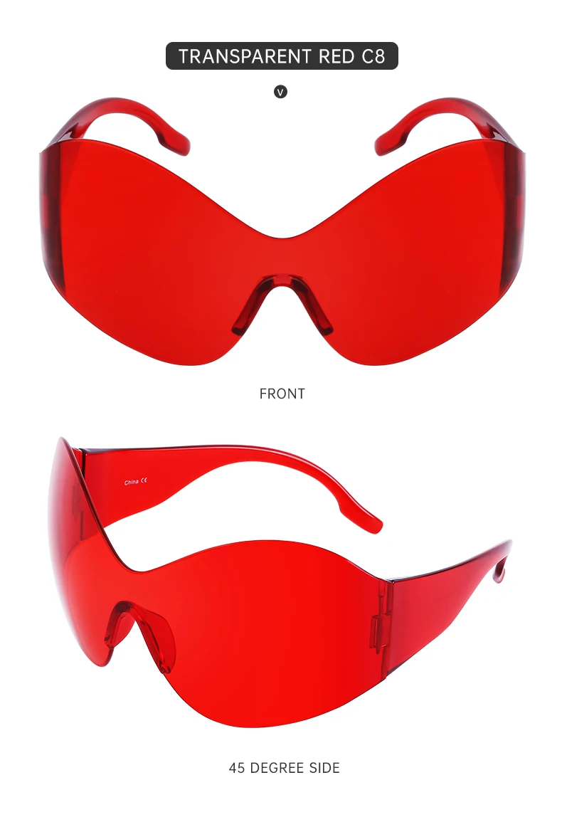 Randlose Schmetterling Sonnenbrille Frauen Männer Streetwear Y2K Sonnenbrille für Weibliche Übergroße Punk Sonnenbrille Männliche Sportbrille Unisex – Detail 23