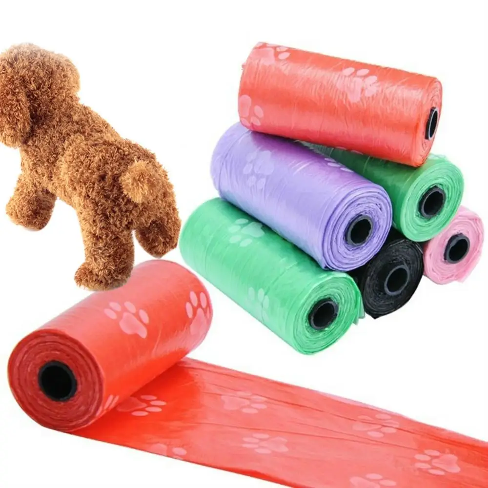 

2Rolls/30Pcs Footprint Waste Pick Up Bags Dog Puppy Poop Degradable Clean-up