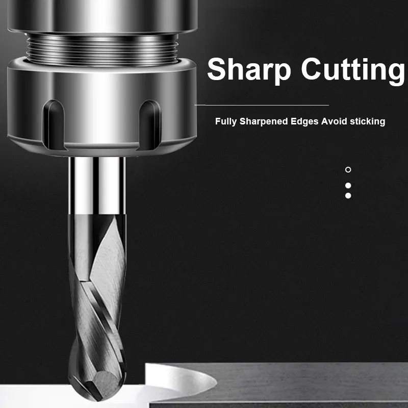 SHAZAM HRC55 2-Flute Ball End Mill Tungsten Steel Carbide Black Nano Coating Milling Cutter CNC Mechanical Machining Endmills