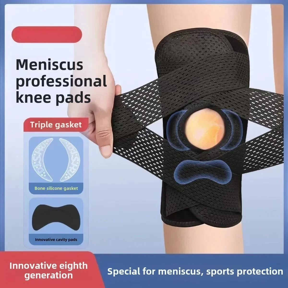 

Japanese Manufacturer Direct Supply Men's Women's Knee Joint Protector Half Moon Bone Loss Recovery Sports Running Protection Co