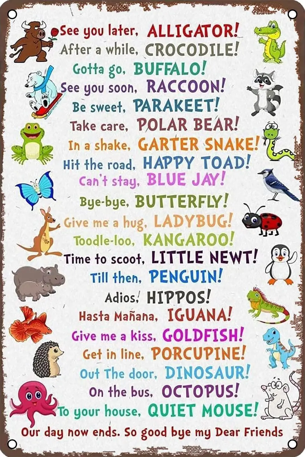 Metal Signs See You Later Poster Wall Decor for Home Bedroom Garden Classroom Decor Sign 12 X 8 INCH sign