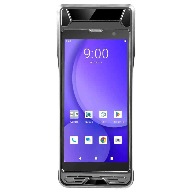 F9860 Handheld PDA Data Collection PC 5.5-inch Ocr Android 13 4GB+64GB Rugged Barcode Scanner PDA with Built-in Thermal Printer