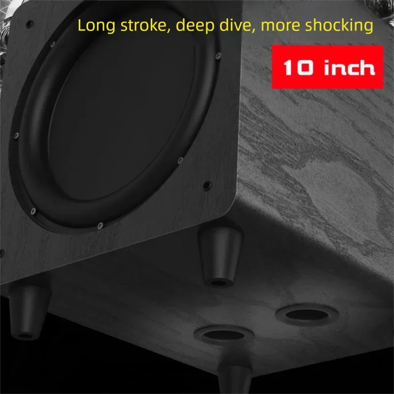 10 inch Active Subwoofer Home Theater Portable Computer Speaker Digital Transmission Speaker TV 300W High-power Subwoofer