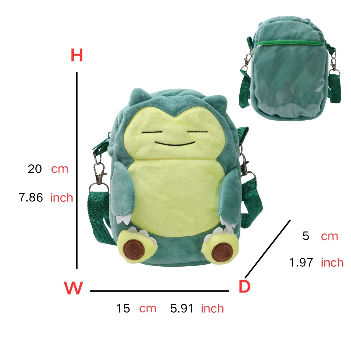 Pokemon Plüsch Rucksack Gengar Mimikyu Eevee Snorlax Charmander Charizard Mew Rowlet Stofftiere Umhängetasche für Kinder Geschenke
