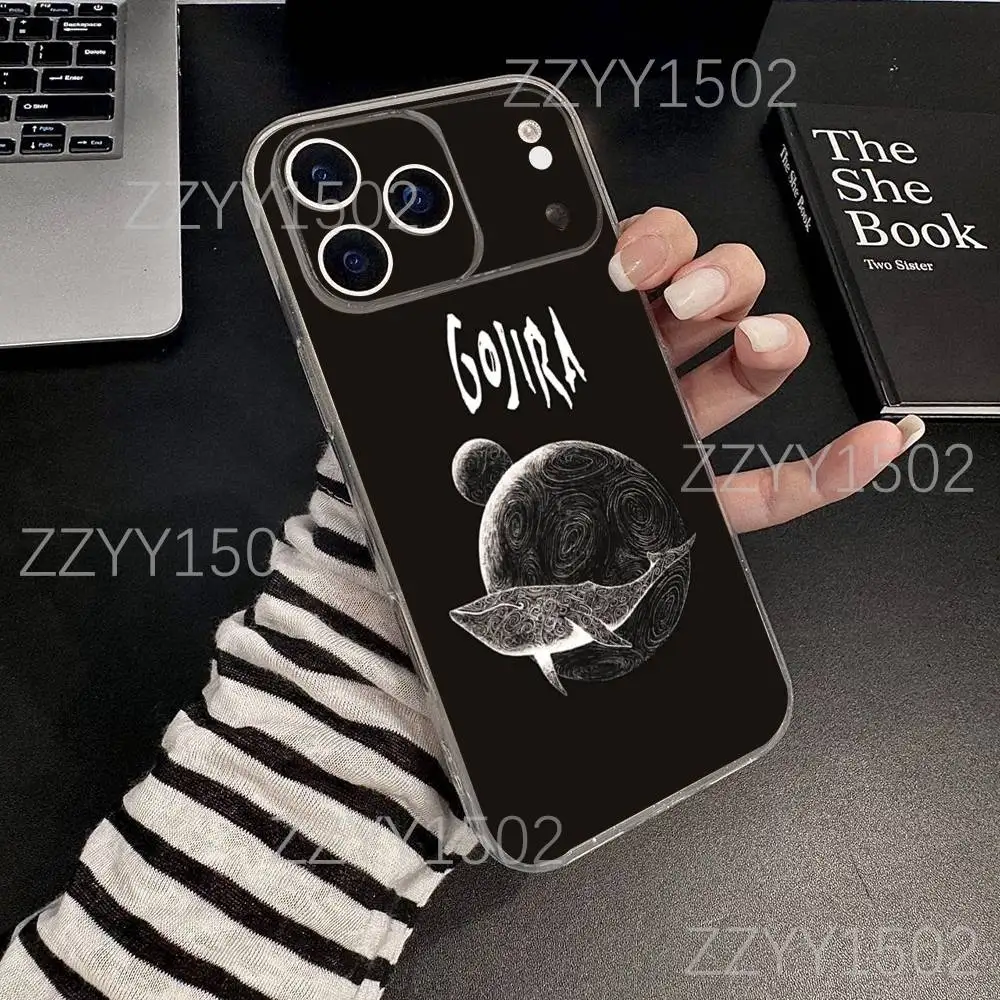 Coque de téléphone Band G-GojiraS Mea Culpa pour iPhone 17,16,15,14,13,12,11 Pro,Max,Plus,X,XS,XR,SE4,E Mini, transparente et souple