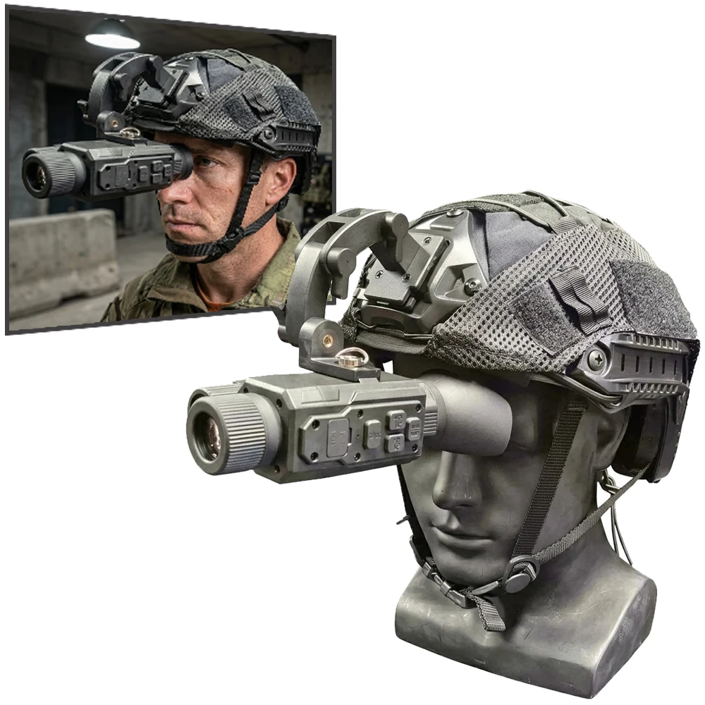 Tactical Monocular night vision device Helmet for FAST Helmet 2X Optical Zoom Head-Mounted Dual-Use Scope for Hunting