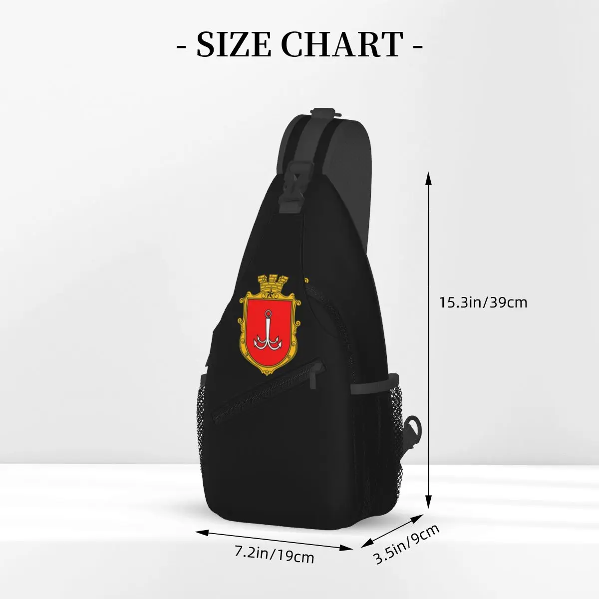 Coat Of Arms Of Odessa, Ukraine Sling Backpack Sling Bag Hiking Travel Chest Bag Daypack Men Crossbody Backpack Shoulder Bag