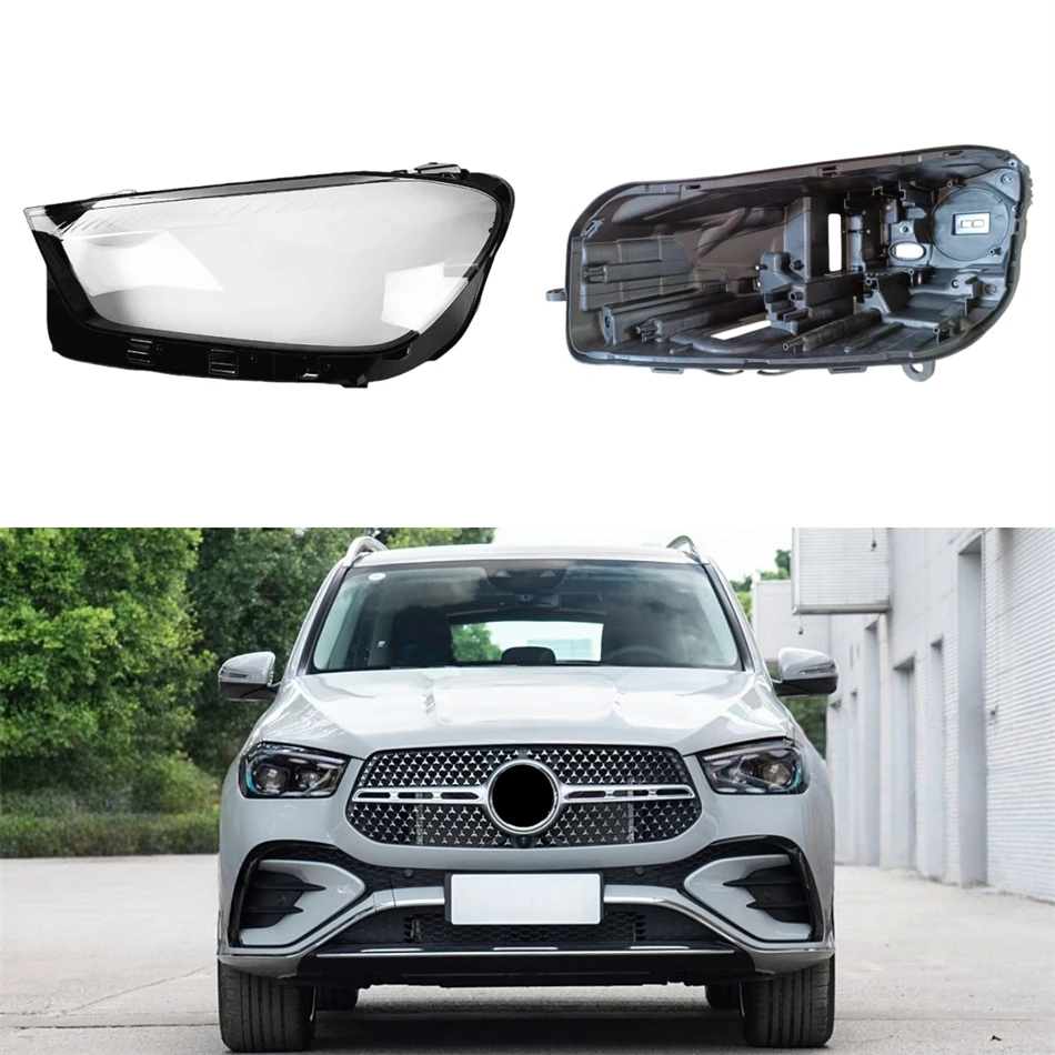 

Для Mercedes Benz GLE GLE350 GLE450 2024, запасные части для автомобиля, корпус фары, стеклянная крышка лампы заднего дома