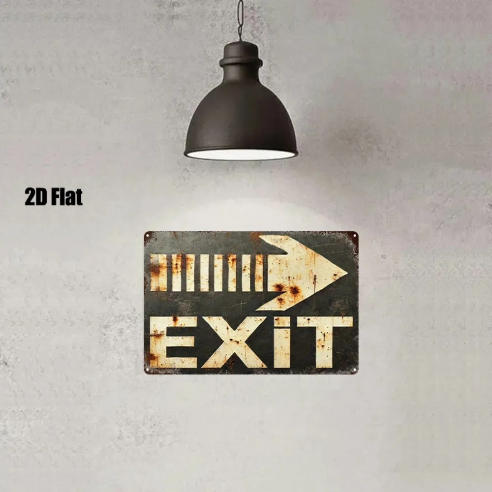 CIFBUY Rustic Arrow Iron Wall Art Waterproof Metal Sign Exit Decor for Home Bar Patio Yard Durable Hanging Sculpture