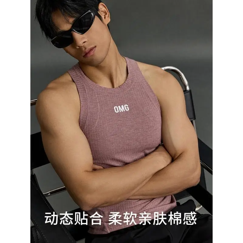 DROZENO Sports Vest Men's Summer Fitness Clothes Sleeveless Running Training Tight Clothes