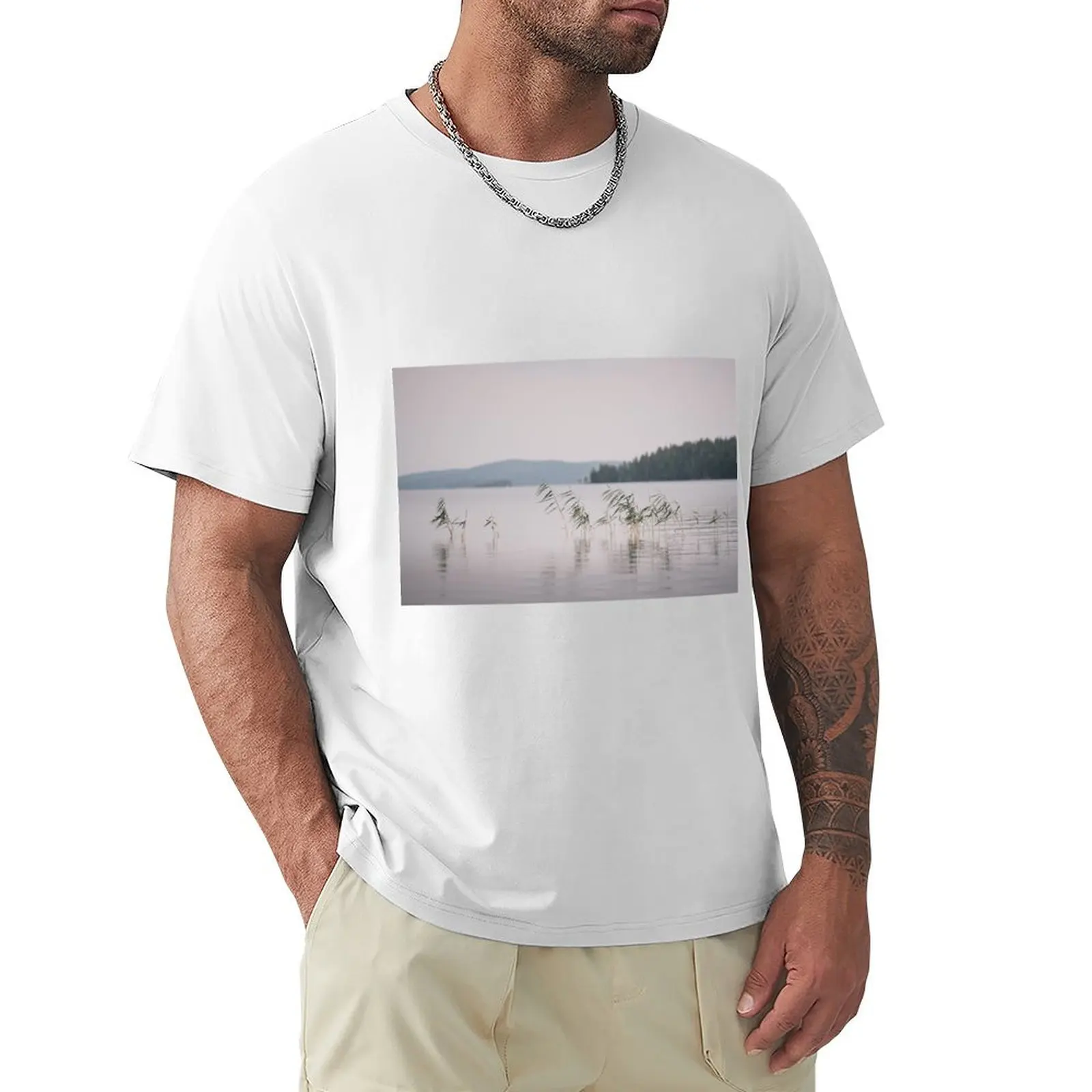 Finnish Summer Evening at Calm Lake The Rushes T-Shirt boys whites summer top blacks customizeds mens clothes