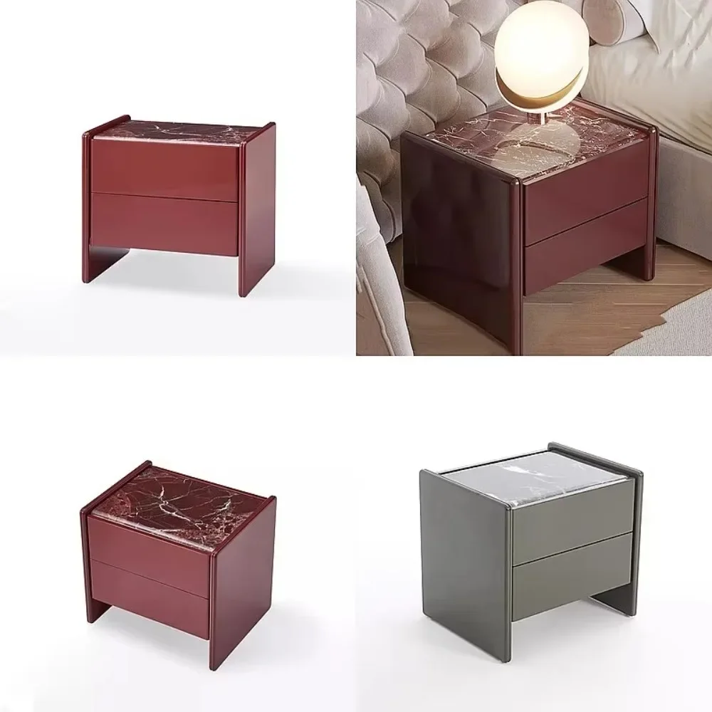 J Modern Luxury Marble Nightstand Storage Cabinet No Assembly Required Bedroom Furniture