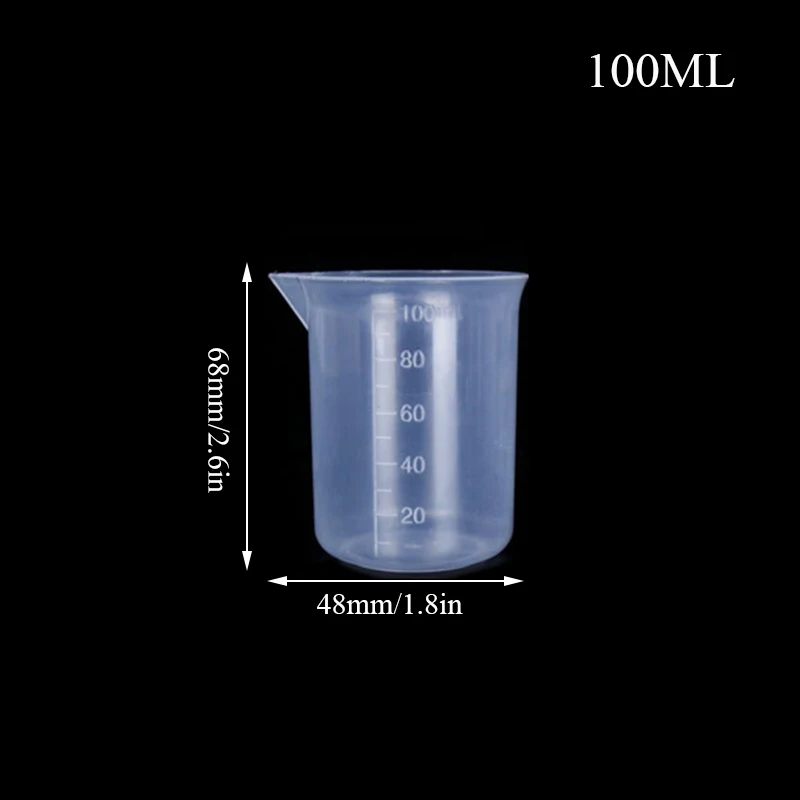 1pc 100-1000 Ml Plastic Measuring Cup Clear Scale Show Transparent Mug Pour Spout Metering Device Visual Scale Baking Tools