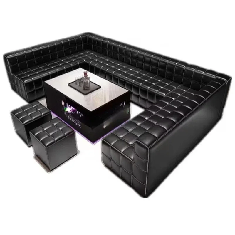 Luxury Nightclub Bar Ktv Lounge Restaurant Leather Booth Seating Party Club Bench Sofa Cover