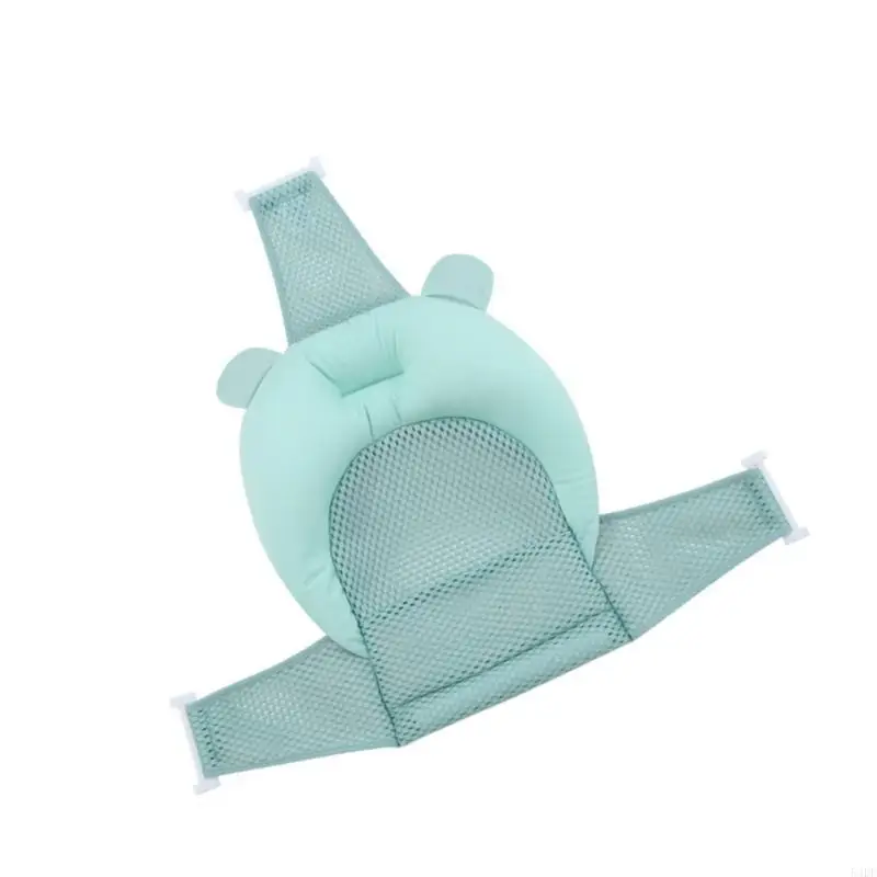 

54DF 2 in 1 Newborns Bath Support Mat Lovely Baby Bathing Pad Shower Net Cushion with Soft Fabric for Daily Comfort