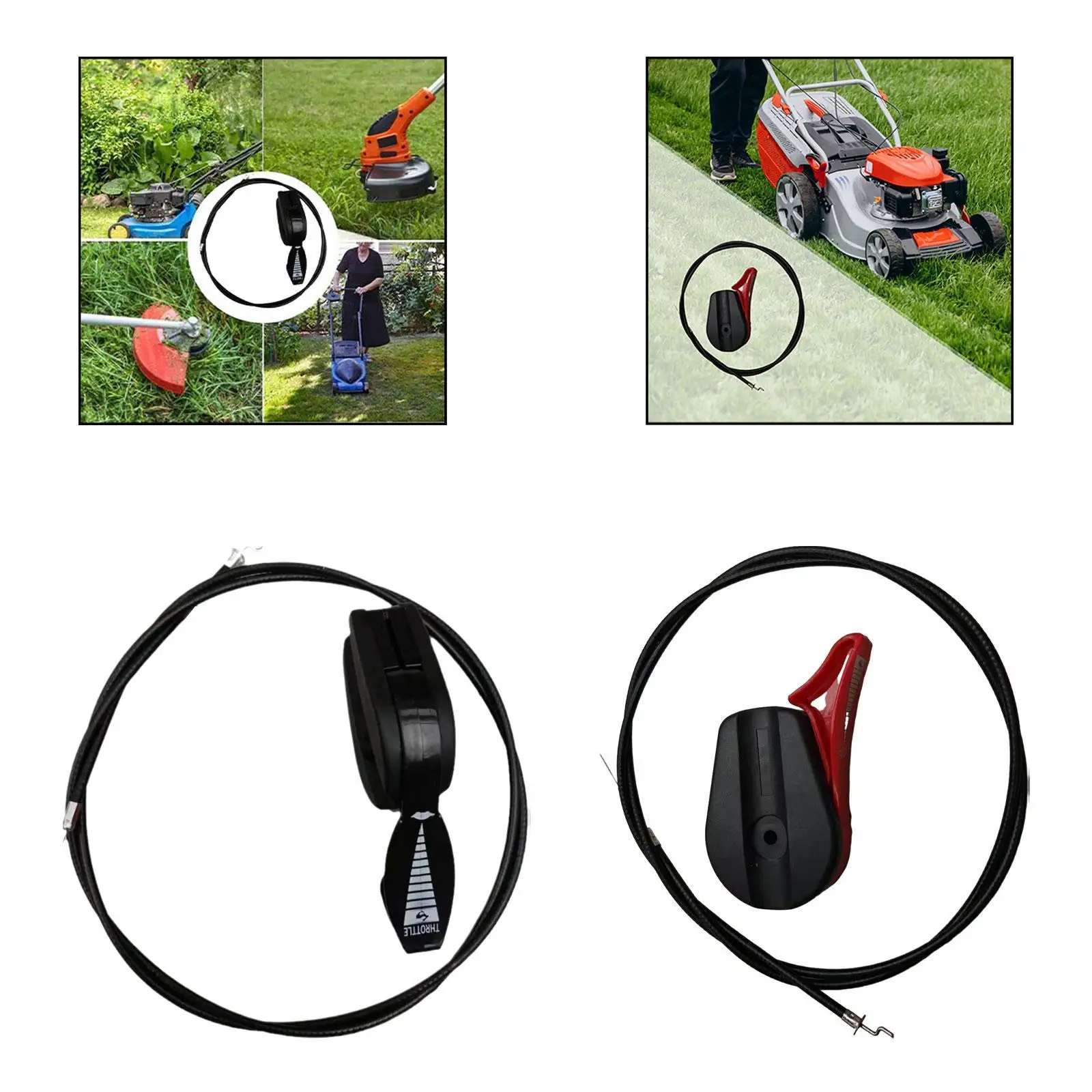 

Lawn Mower Throttle Cable Kit Parts with Switch Lever for Garden Patio Tools