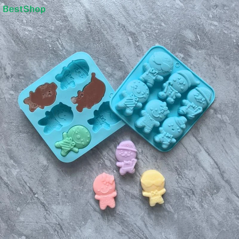 Christmas Gingerbread Man Candy Mold Silicone Mold Cookie Chocolate Baking Cake Mould DIY Xmas Atmosphere Scented Candle