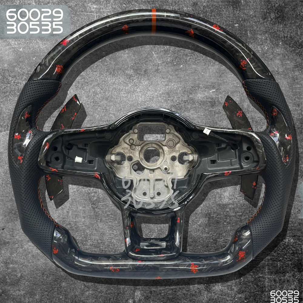 

True Forged Carbon Fiber Steering Wheel Blue Mooring For Volkswagen Golf 7 MK7 MK7.5 GTI R GTD GTE Passat b8 Tiguan MK2 Polo