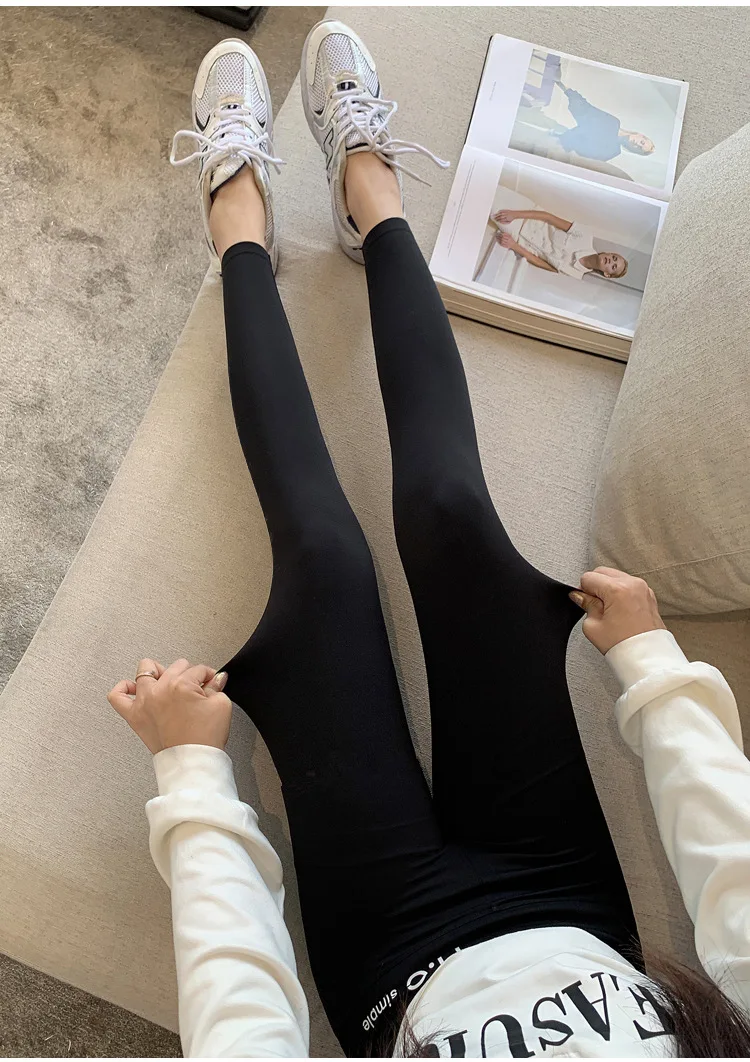 Calças de Yoga Femininas de Cintura Alta Thiened Fce, Calças Quentes com Efeito Emagrecedor, Calças Longas em Tecido de Nylon para a Temporada de Outono