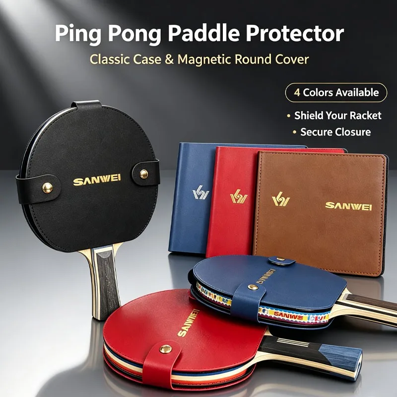 SANWEI Table Tennis Bat Protective Clip Ping Pong Paddle Protector Cover Round / Square Magnetic Racket Guard Tennis Accessories