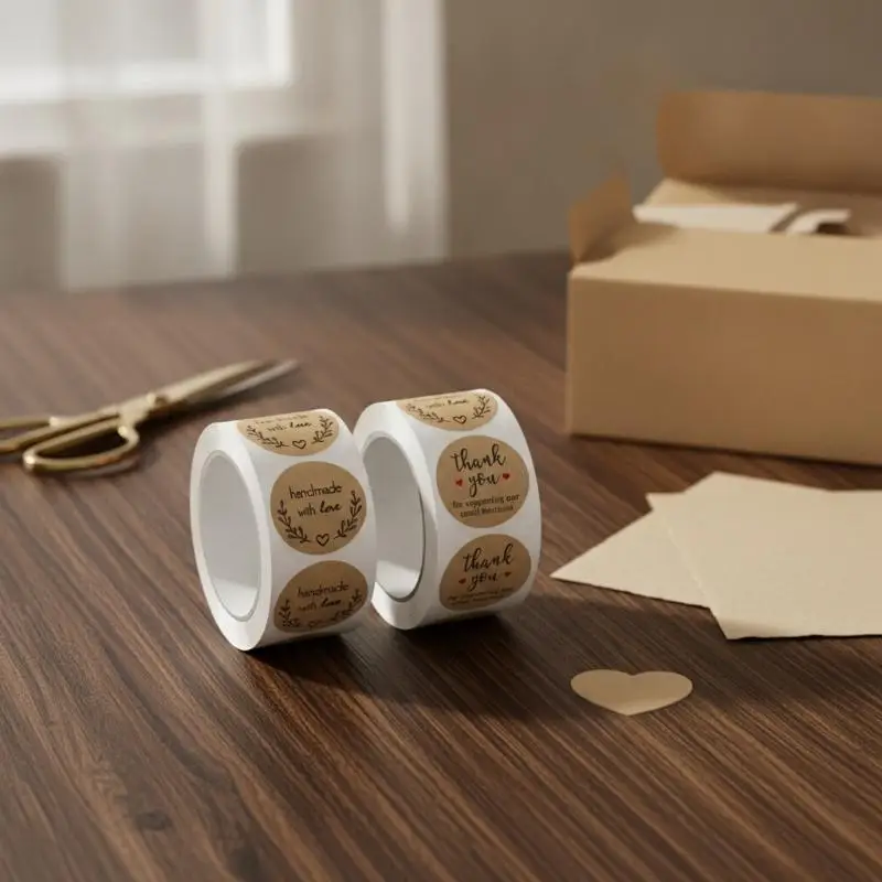 500pcs Thank You Stickers Seal Labels 2.5cm Round Paper Label For Decoration Well Stickers Gift Crafts Wrapping Decorations