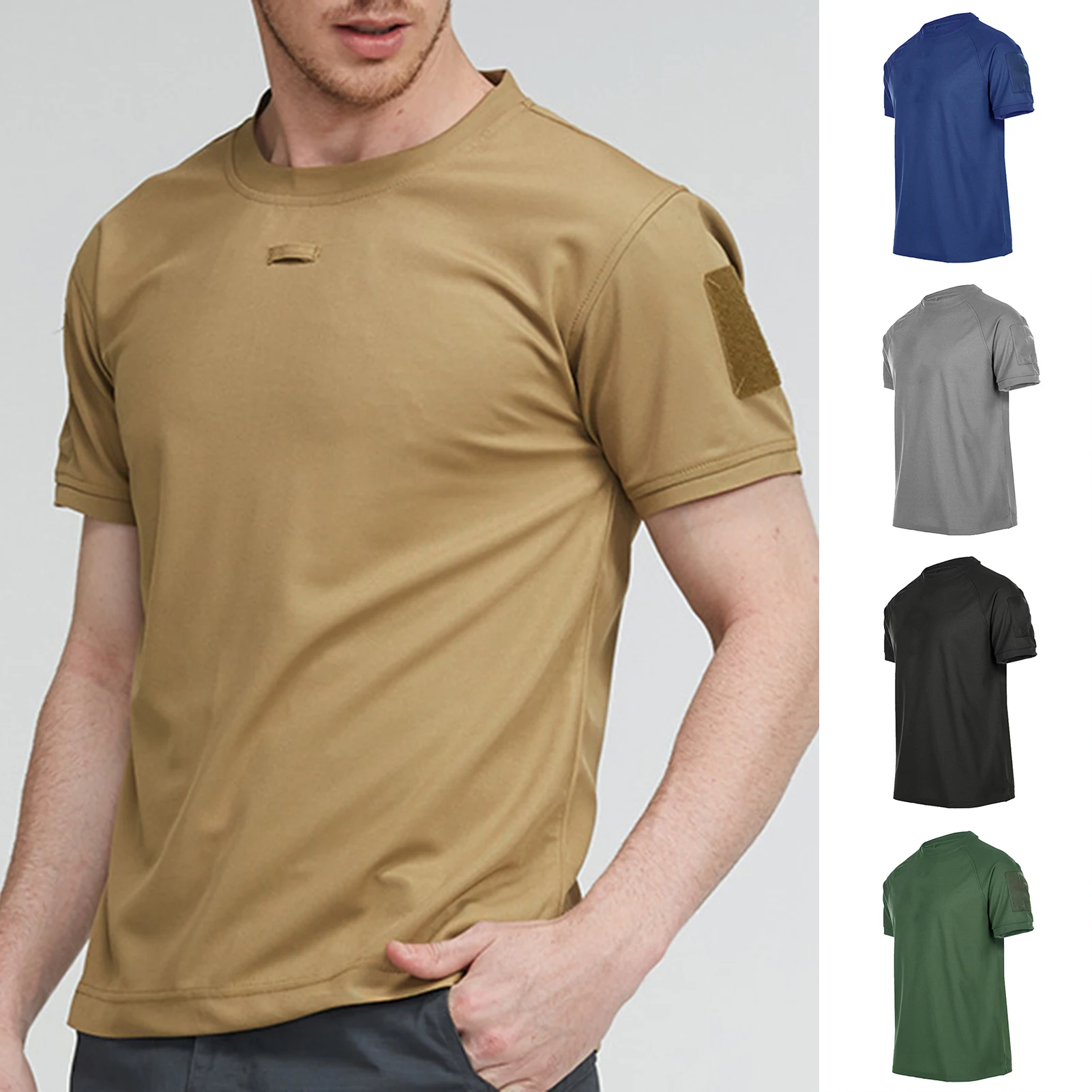 Camisetas deportivas para hombre, ropa de entrenamiento al aire libre, secado rápido, manga corta, senderismo, informal, transpirable