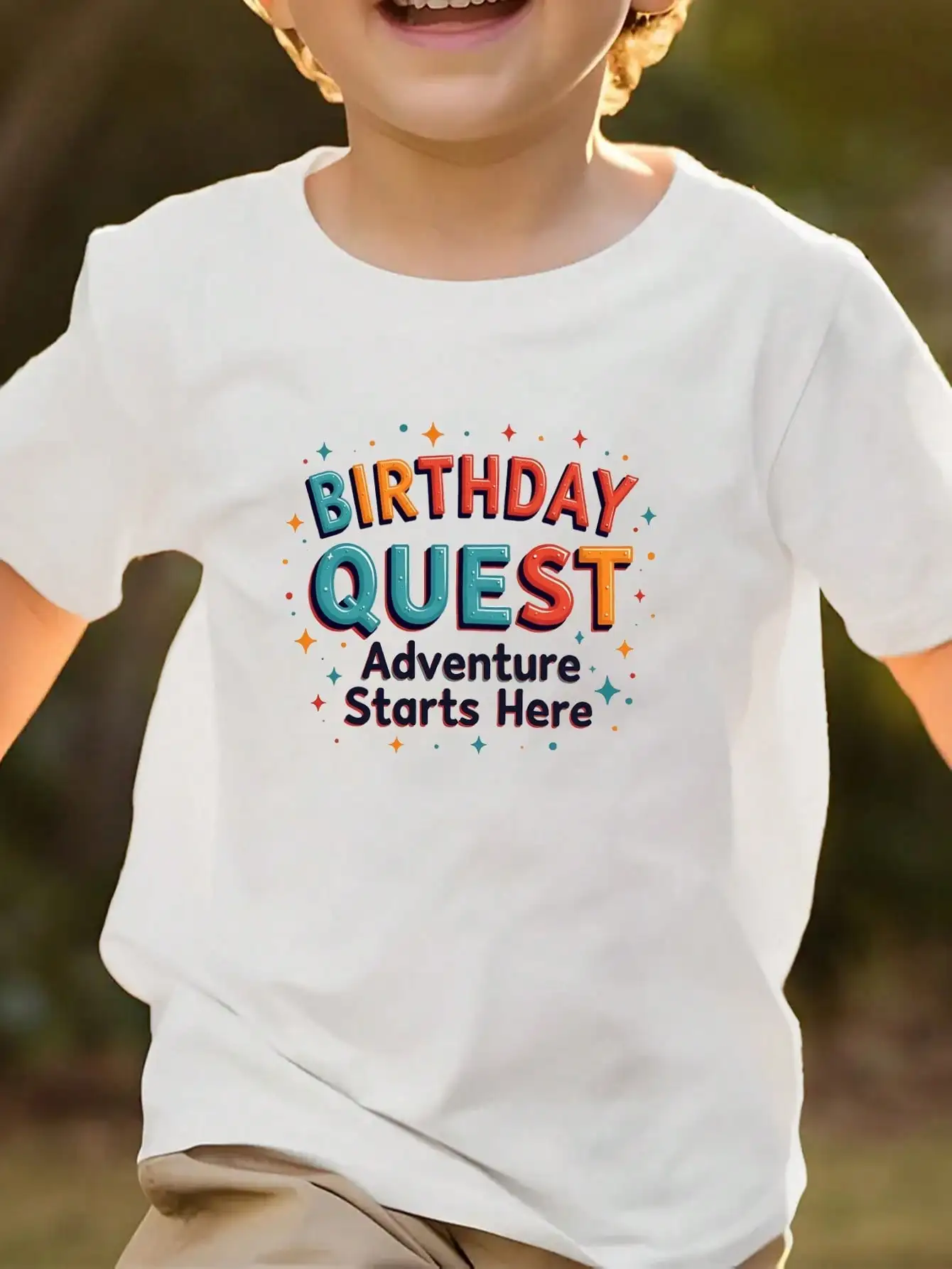 

Youngsters' Cute Animal Pattern Cotton T-Shirt, White Tee