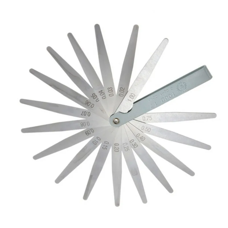Feeler Gauge 17 Blades Metric Gap Filler 0.02-1.00mm Gage Measurment Tool For Engine Valve Adjustment