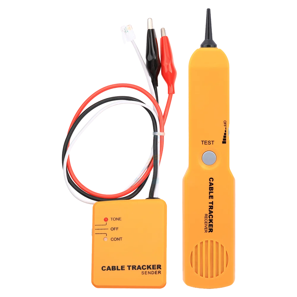 

Cable Finder Tone Generator Probe Tracer Wire Tracker Cable Circuit Continuity Tester Features Alligator Clips RJ11 Plug Tool